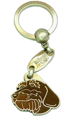 DACHSHUND WIRE-HAIRED BROWN <br> (keyring, engraving included)